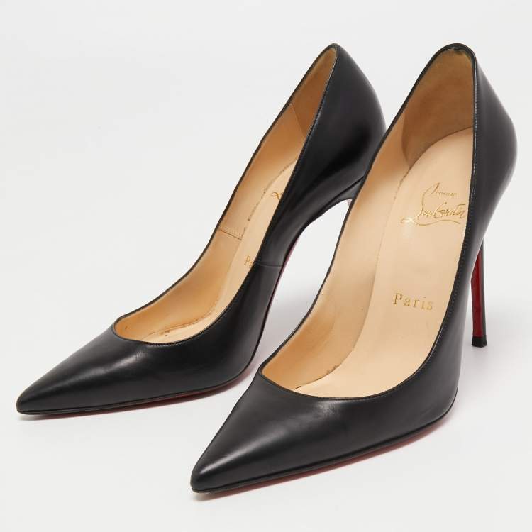 Pre Owned Christian Louboutin Black Leather Kate Pumps Size 36