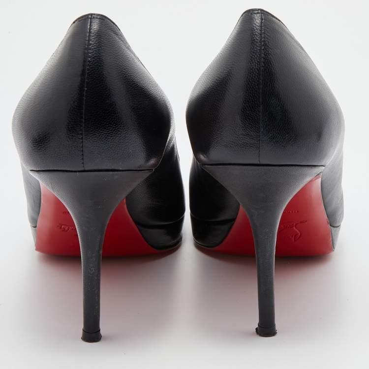 Pre Owned Christian Louboutin Black Leather New Simple Pumps Size 40
