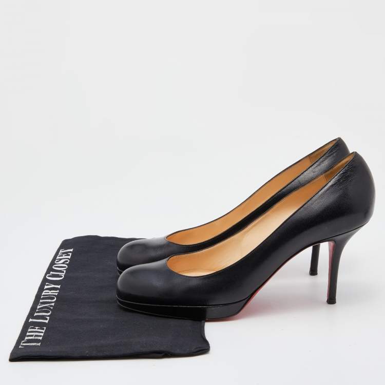 Pre Owned Christian Louboutin Black Leather New Simple Pumps Size 40