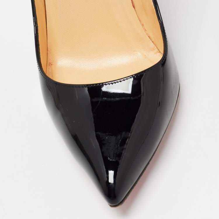Pre Owned Christian Louboutin Black Patent Leather Pigalle Pumps Size 37.5