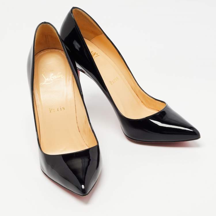 Pre Owned Christian Louboutin Black Patent Leather Pigalle Pumps Size 37.5