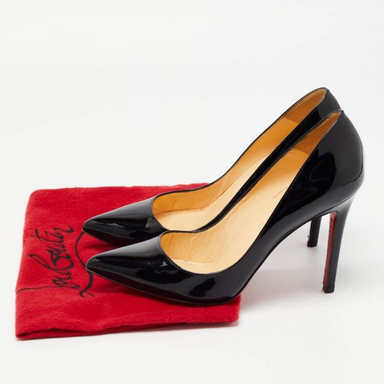 Pre Owned Christian Louboutin Black Patent Leather Pigalle Pumps Size 37.5
