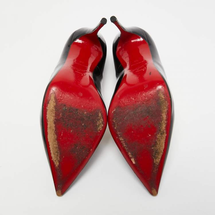 Pre Owned Christian Louboutin Black Patent Leather So Kate Pumps Size 38