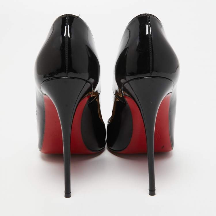 Pre Owned Christian Louboutin Black Patent Leather So Kate Pumps Size 38