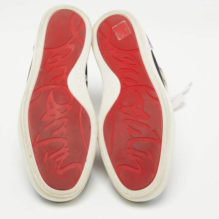 Pre Owned Christian Louboutin Multicolor Fabric Tie Dye High Top Sneakers Size 39.5