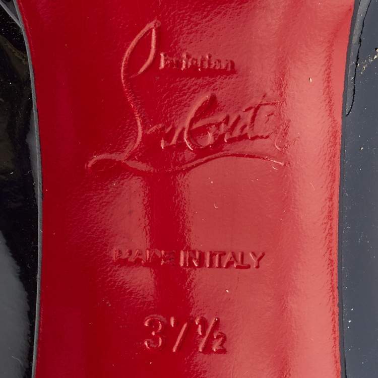 Pre Owned Christian Louboutin Black Patent Leather Pigalle Plato Pumps Size 37.5