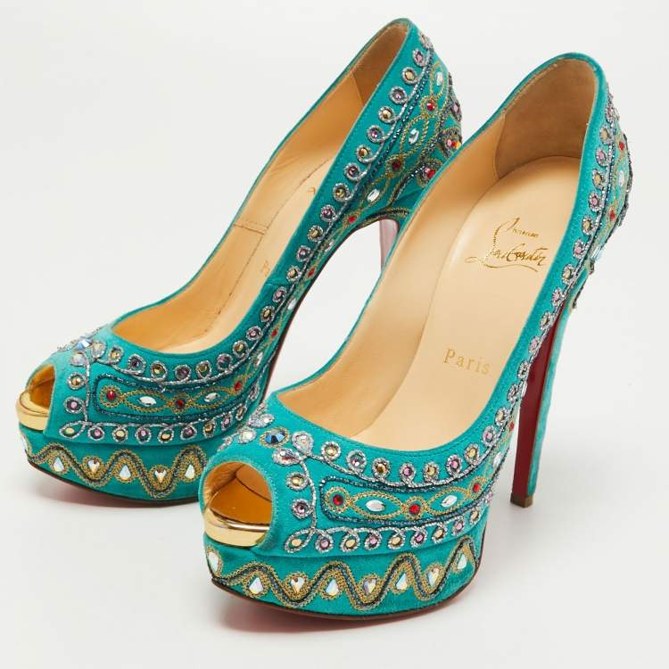 Turquoise louboutins hot sale