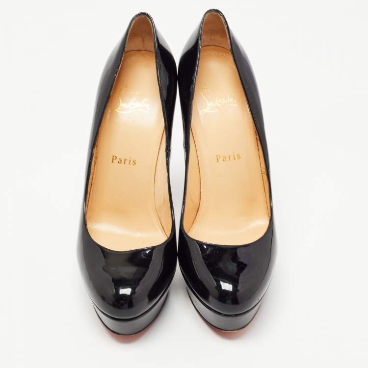 Pre Owned Christian Louboutin Black Patent Leather Bianca Pumps Size 38