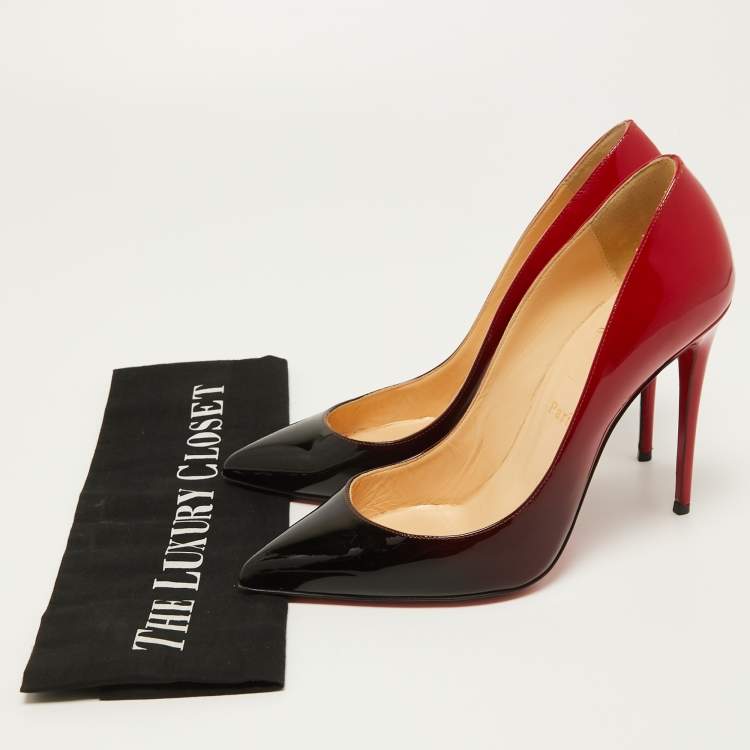 Pre Owned Christian Louboutin Two Tone Patent Leather Pigalle Follies Pumps Size 37.5