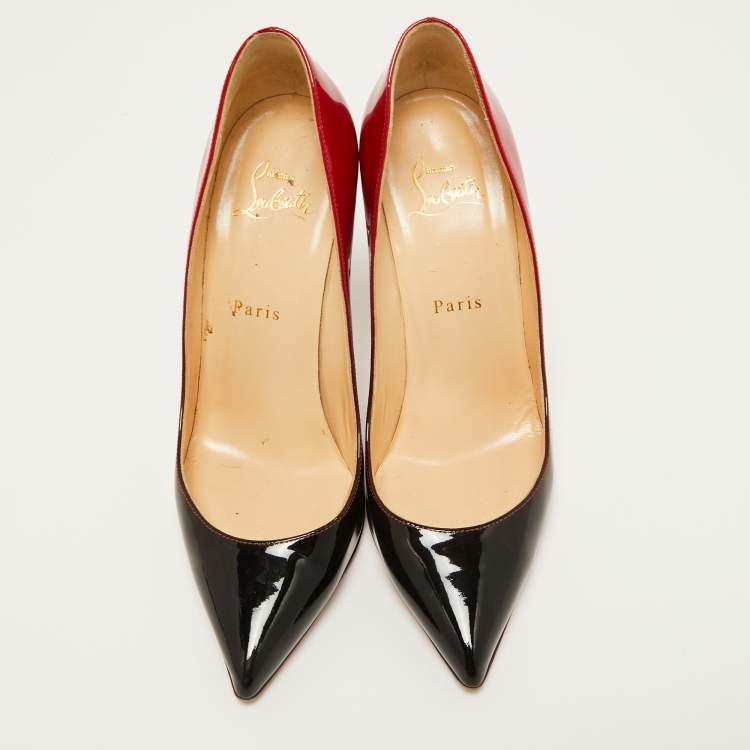 Pre Owned Christian Louboutin Two Tone Patent Leather Pigalle Follies Pumps Size 37.5