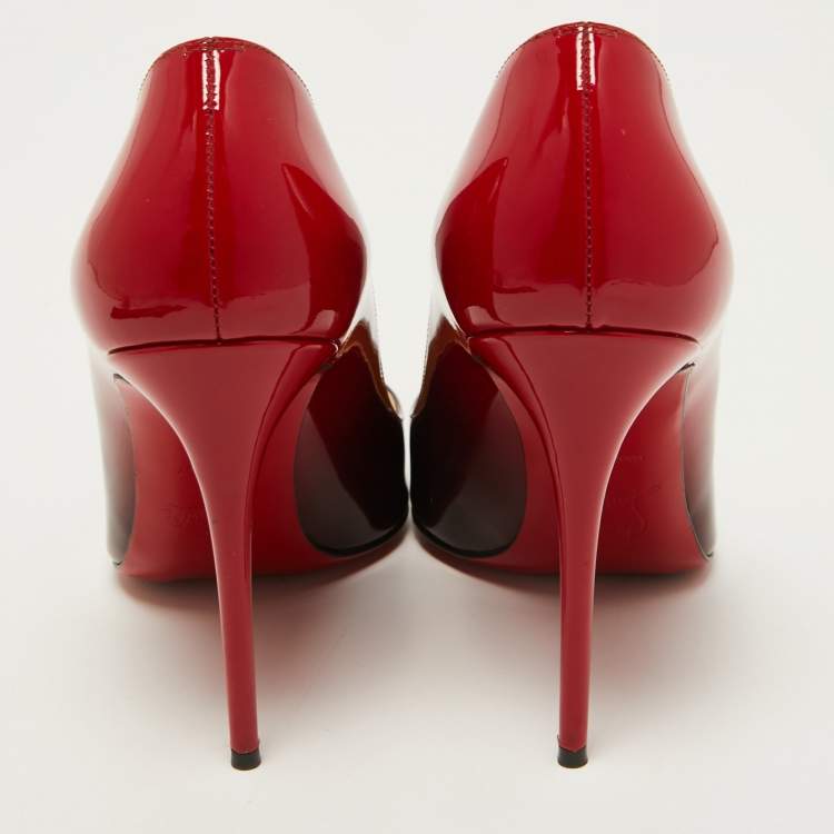 Pre Owned Christian Louboutin Two Tone Patent Leather Pigalle Follies Pumps Size 37.5
