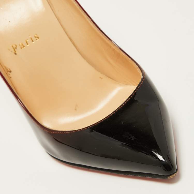 Pre Owned Christian Louboutin Two Tone Patent Leather Pigalle Follies Pumps Size 37.5