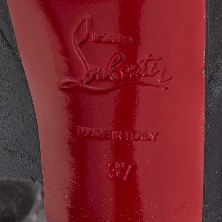 Pre Owned Christian Louboutin Black Leather Bianca Pumps Size 37