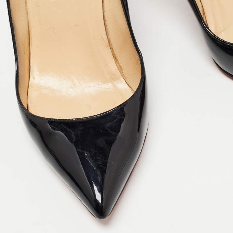 Pre Owned Christian Louboutin Black Patent Leather Pigalle Pumps Size 38.5
