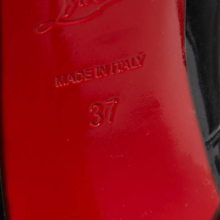 Pre Owned Christian Louboutin Black Patent Pigalle Pumps Size 37