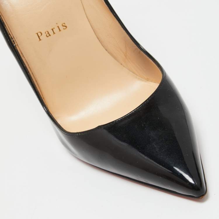 Pre Owned Christian Louboutin Black Patent Pigalle Pumps Size 37