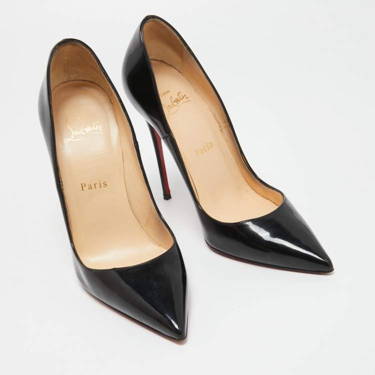 Pre Owned Christian Louboutin Black Patent Pigalle Pumps Size 37