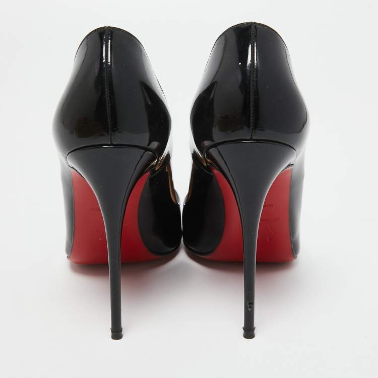 Pre Owned Christian Louboutin Black Patent Pigalle Pumps Size 37