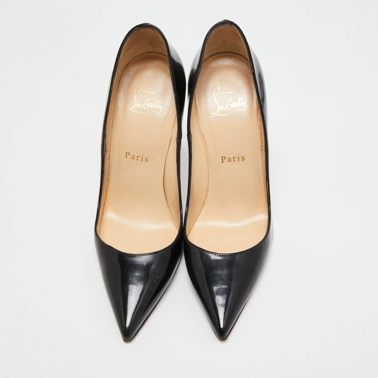 Pre Owned Christian Louboutin Black Patent Pigalle Pumps Size 37