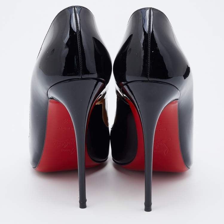 Pre Owned Christian Louboutin Black Patent Leather So Kate Pointed Toe Pumps Size 38.5