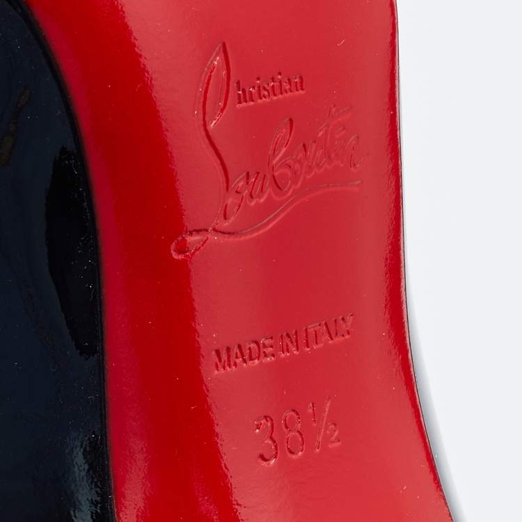 Pre Owned Christian Louboutin Black Patent Leather So Kate Pointed Toe Pumps Size 38.5