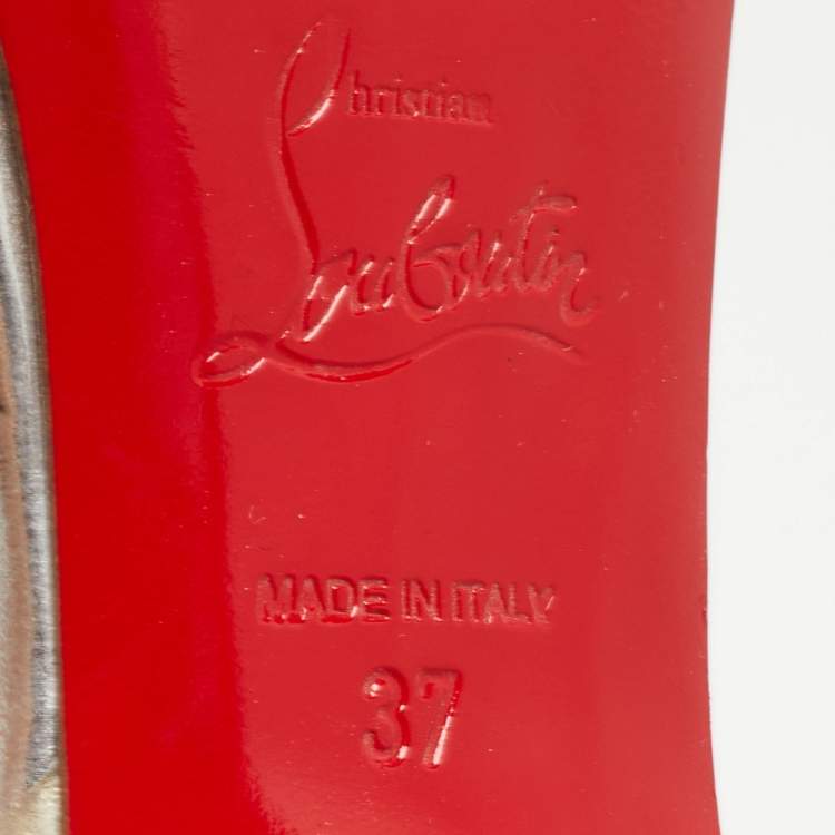 Pre Owned Christian Louboutin Transparent Spiked PVC J-Lissimo T Strap Sandals Size 37 