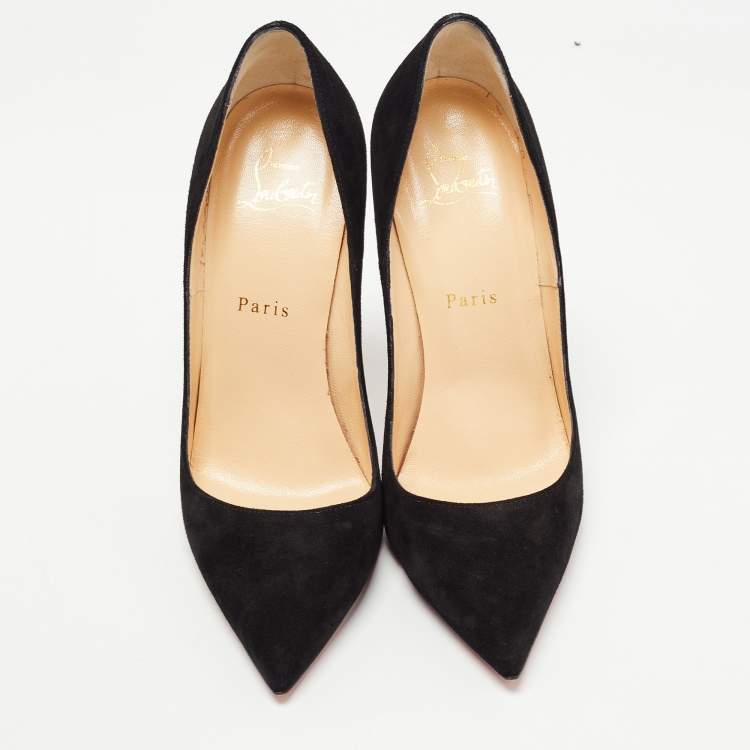 Pre Owned Christian Louboutin Black Suede Pigalle Pumps Size 38