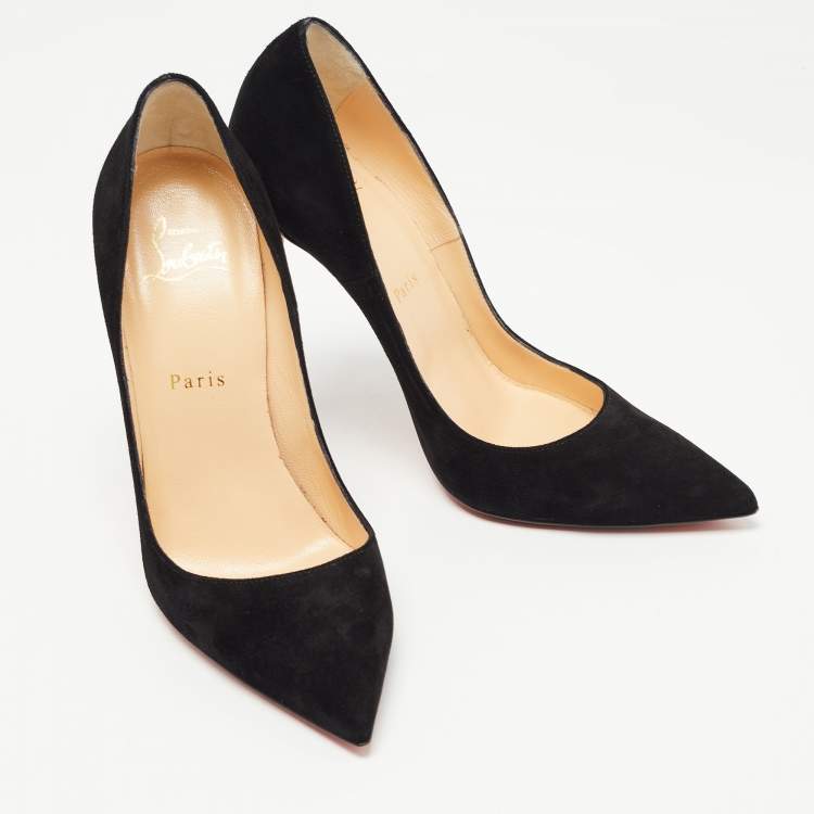 Pre Owned Christian Louboutin Black Suede Pigalle Pumps Size 38
