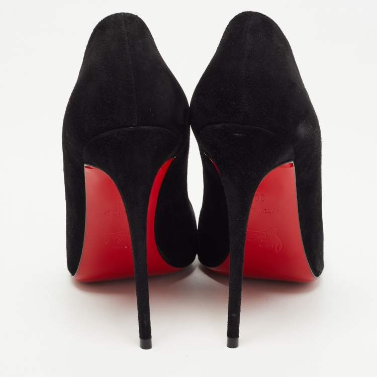 Pre Owned Christian Louboutin Black Suede Pigalle Pumps Size 38