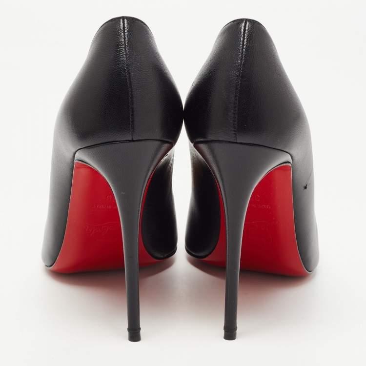Pre Owned Christian Louboutin Black Leather Fifi Pumps Size 38