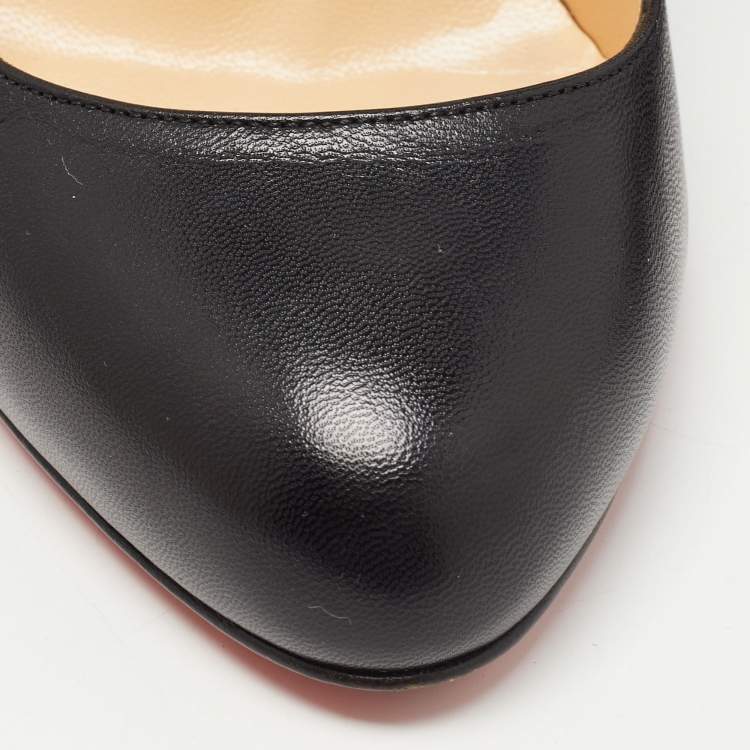 Pre Owned Christian Louboutin Black Leather Fifi Pumps Size 38
