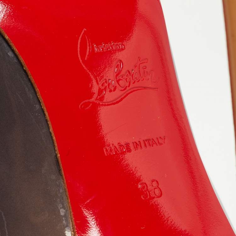 مملوكة مسبقًا Christian Louboutin Beige/Black Patent Leather Ombre So Kate Pumps Size 38