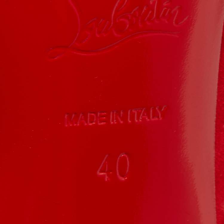 Pre Owned Christian Louboutin Red Suede Spikyshell Pumps Size 40