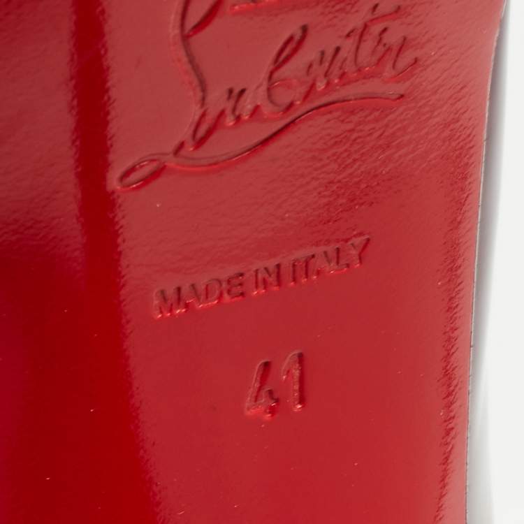 Pre Owned Christian Louboutin Burgundy Patent Bianca Platform Pumps Size 41