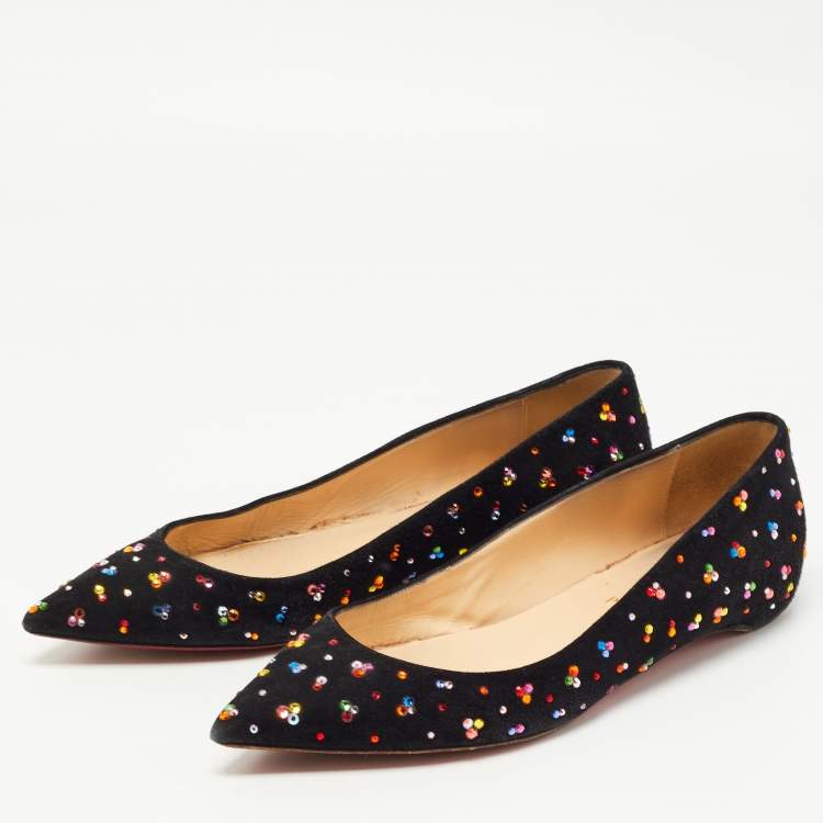 Christian louboutin hot sale gold flats