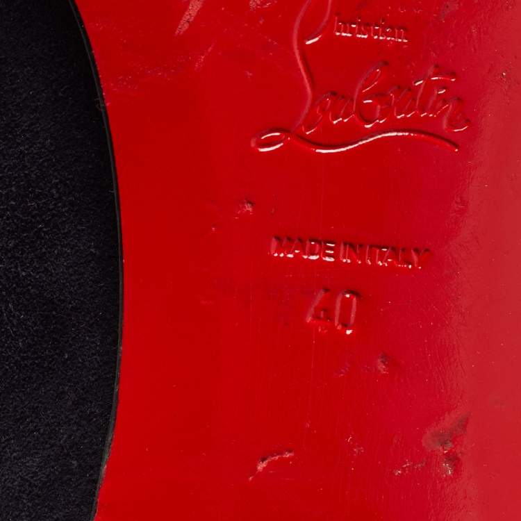 Pre Owned Christian Louboutin Navy Blue Suede Chelsea Boots Size 40