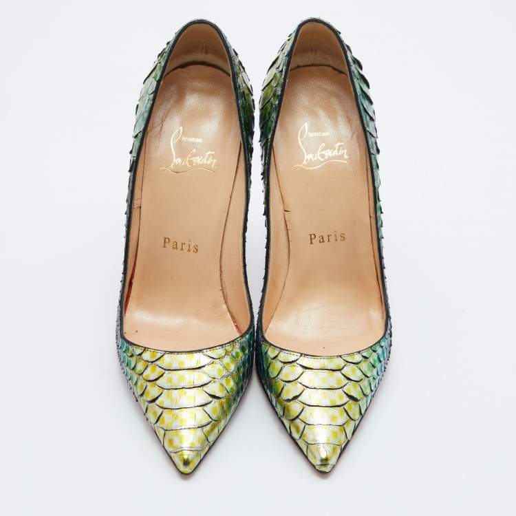 Pre Owned Christian Louboutin Multicolor Python So Kate Pumps Size 36