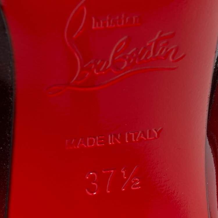 Pre Owned Christian Louboutin Two Tone Patent Leather Kate Pumps Size 37.5