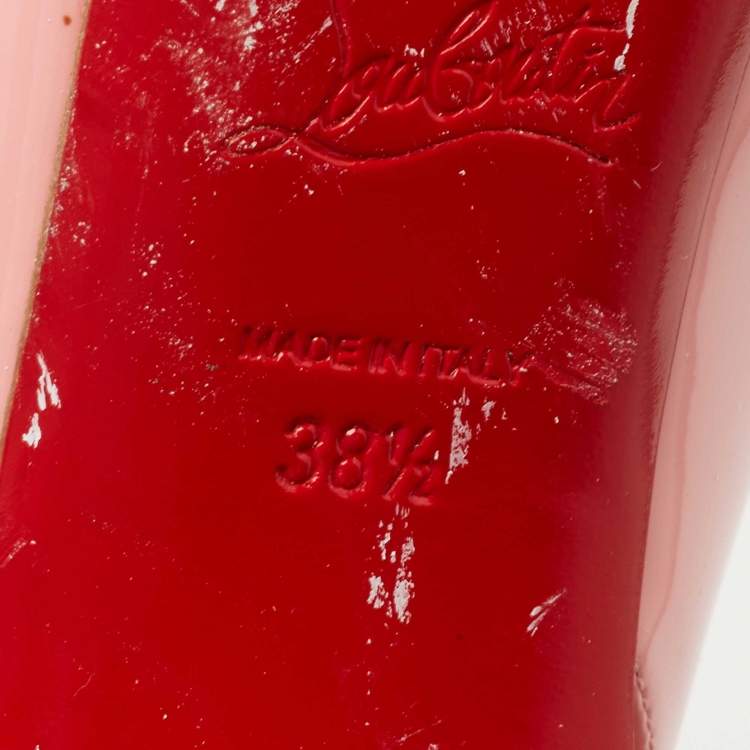 Pre Owned Christian Louboutin Pink Patent Leather Private Number Slingback Pumps Size 38.5