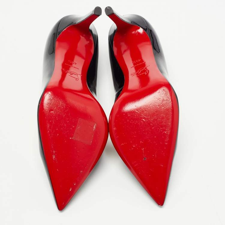 Pre Owned Christian Louboutin Black Patent Leather Pigalle Pumps Size 40.5 