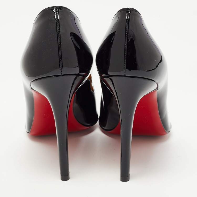Pre Owned Christian Louboutin Black Patent Leather Pigalle Pumps Size 40.5 