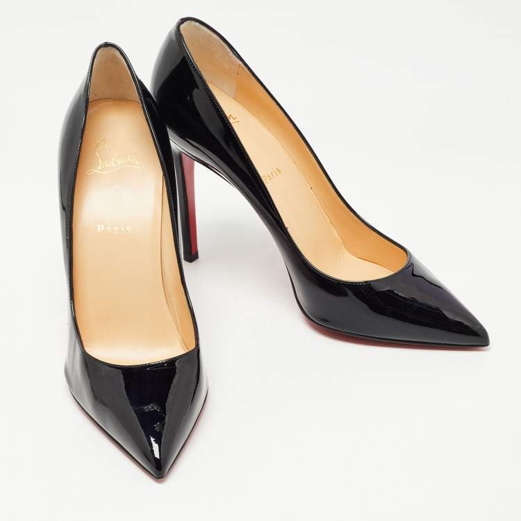 Pre Owned Christian Louboutin Black Patent Leather Pigalle Pumps Size 40.5 