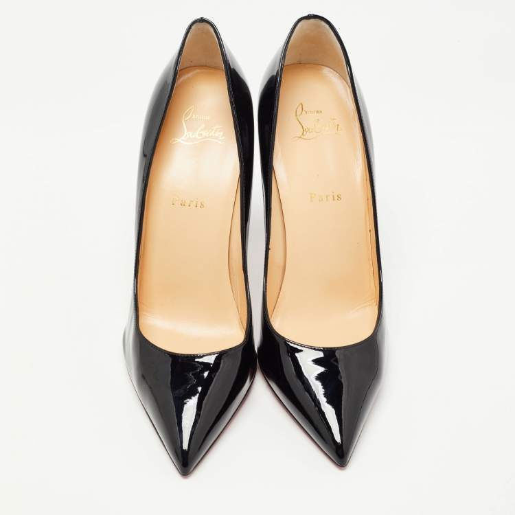 Pre Owned Christian Louboutin Black Patent Leather Pigalle Pumps Size 40.5 