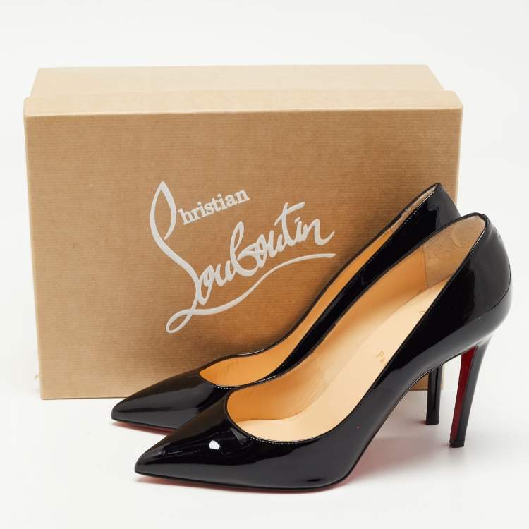 Pre Owned Christian Louboutin Black Patent Leather Pigalle Pumps Size 40.5 