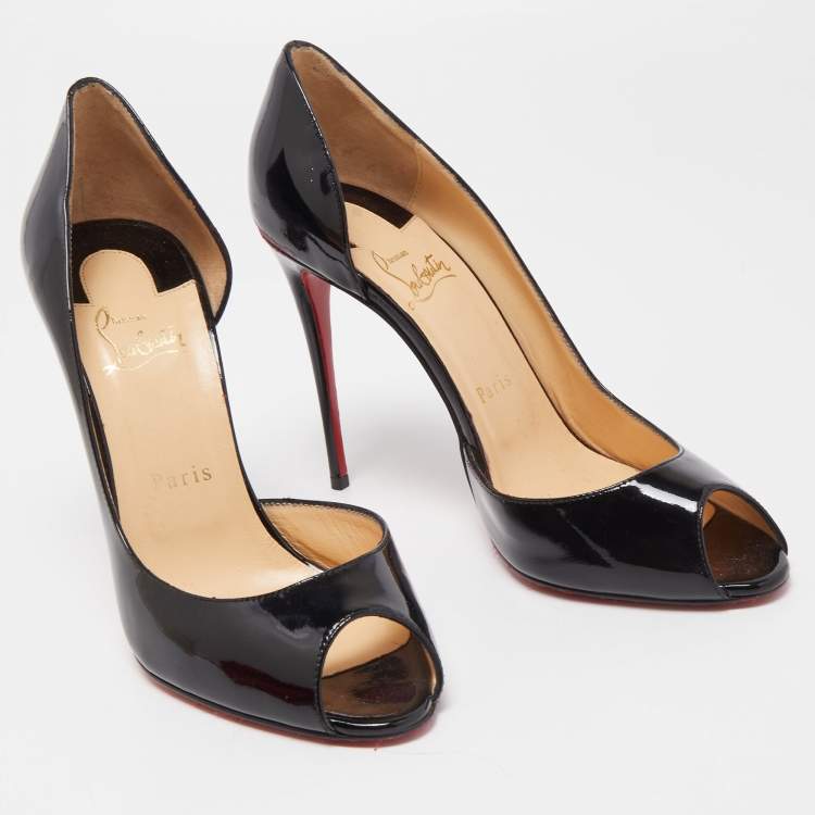 Pre Owned Christian Louboutin Black Patent Demi You Pumps Size 39