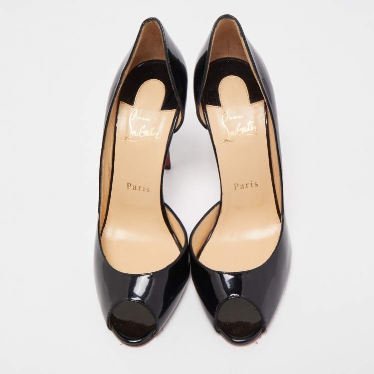 Pre Owned Christian Louboutin Black Patent Demi You Pumps Size 39