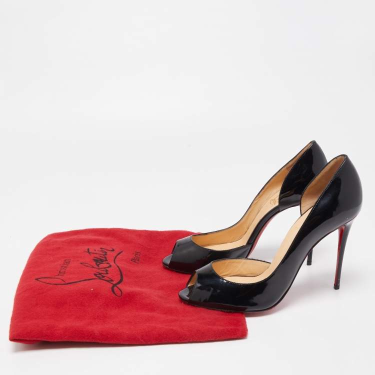 Pre Owned Christian Louboutin Black Patent Demi You Pumps Size 39