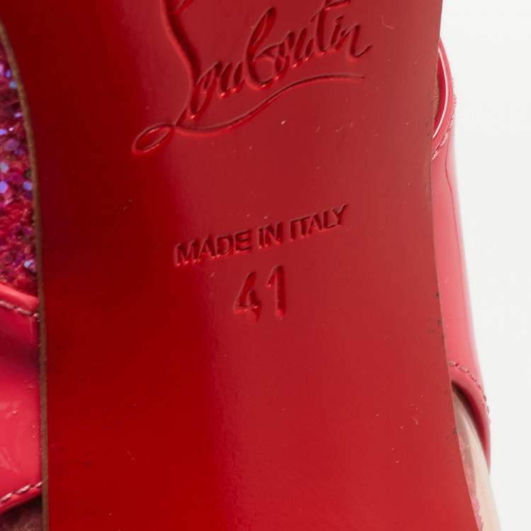 Pre Owned Christian Louboutin Tricolor Leather and PVC Galata Pumps Size 41 