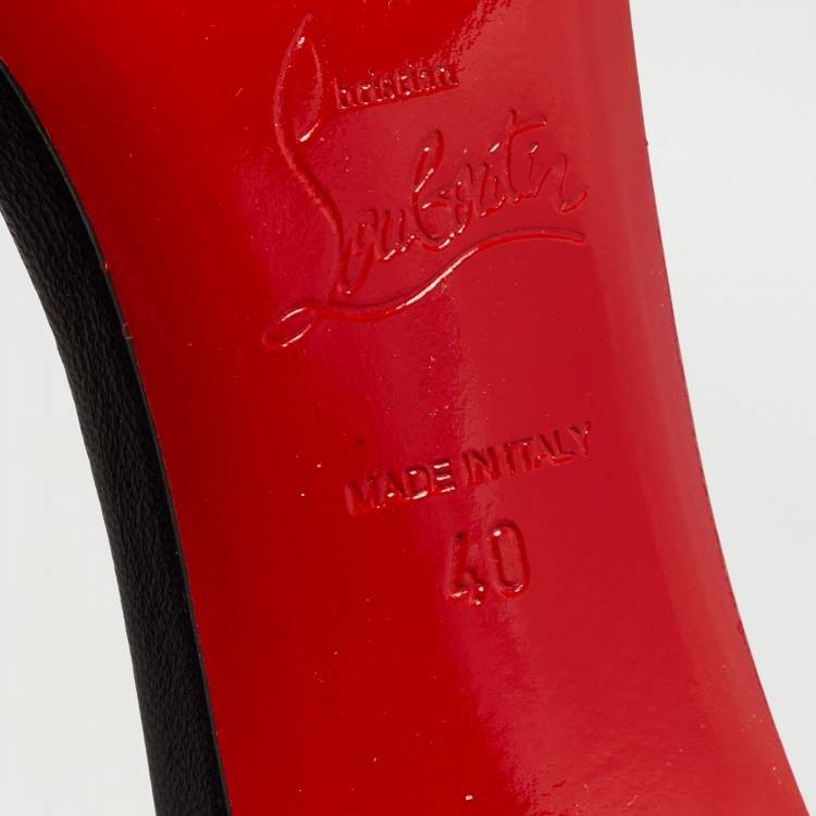 Pre Owned Christian Louboutin Tricolor Leather and Watersnake True Blue Sandals Size 40