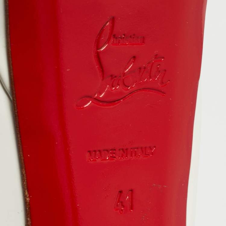 Pre Owned Christian Louboutin White Patent Leather Lady Peep Pumps Size 41